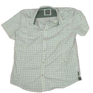 PRANA slim fit green plaid shirt size large